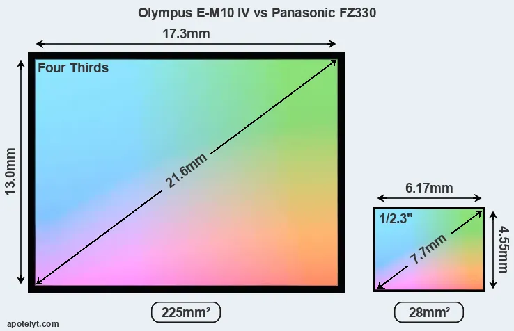 Olympus E-M10 IV and Panasonic FZ330 sensor measures