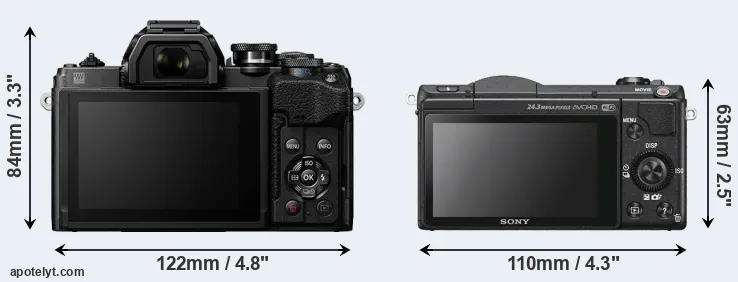 Comparison E-M10 IV or A5100 rear