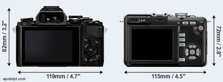 Comparison E-M10 or E-PL1 rear