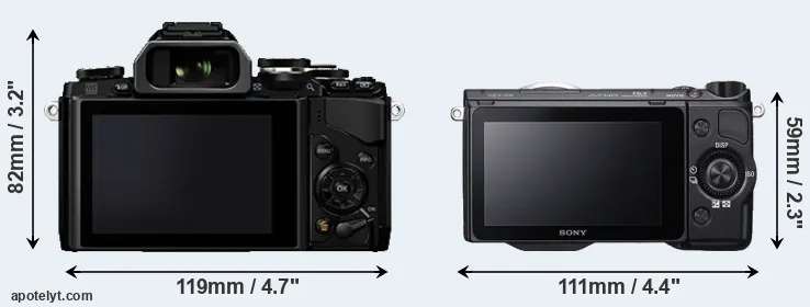 Comparison E-M10 or NEX-5R rear