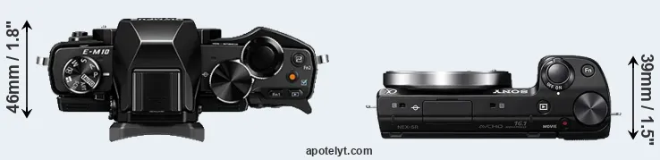 Compare E-M10 versus NEX-5R top