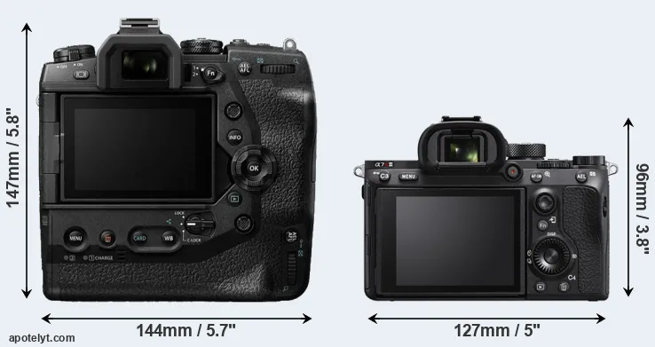 Comparison E-M1X or A7R IIIA rear