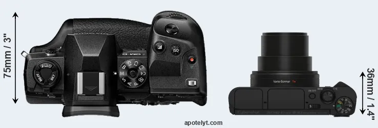 Compare E-M1X versus HX80 top