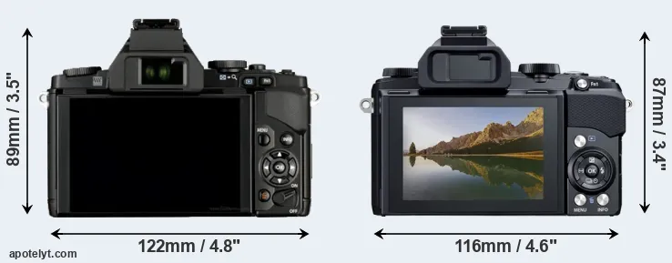 Comparison E-M5 or Stylus 1 rear
