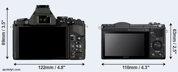 Comparison E-M5 or A5000 rear