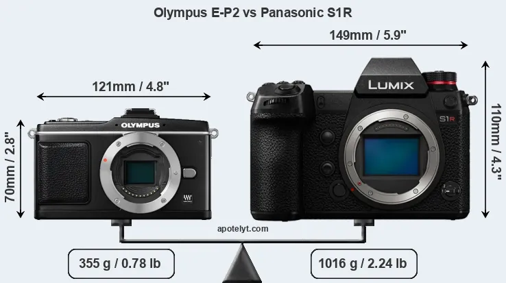 Size Olympus E-P2 vs Panasonic S1R