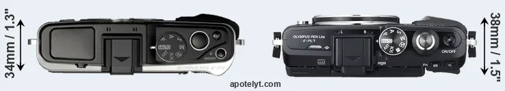 Compare E-P3 versus E-PL7 top