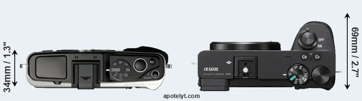 Compare E-P3 versus A6600 top
