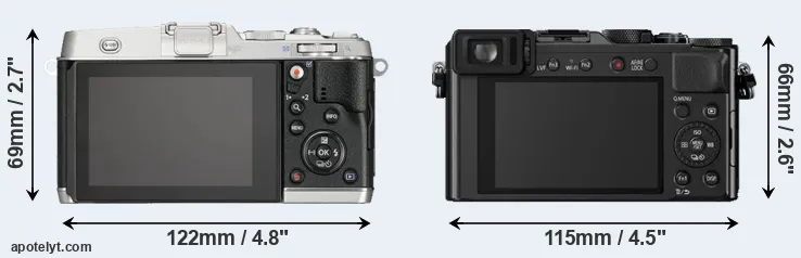 Comparison E-P5 or LX100 rear