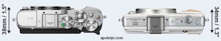 Compare E-P7 versus E-PM2 top
