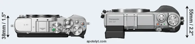 Compare E-P7 versus GX7 top