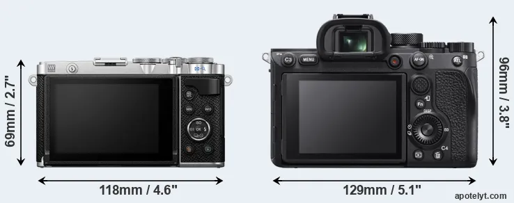 Comparison E-P7 or A7R IVA rear