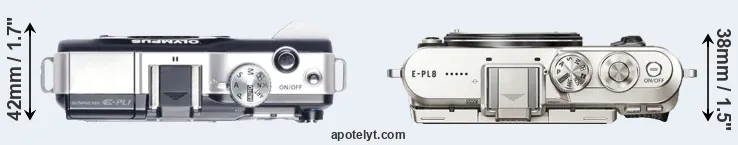 Compare E-PL1 versus E-PL8 top