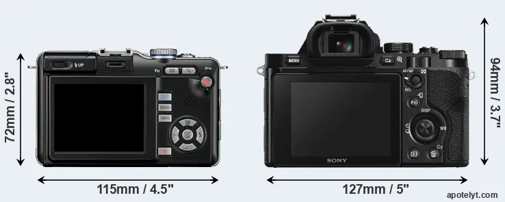 Comparison E-PL1 or A7S rear
