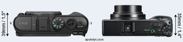 Compare E-PL10 versus GR IIIx top