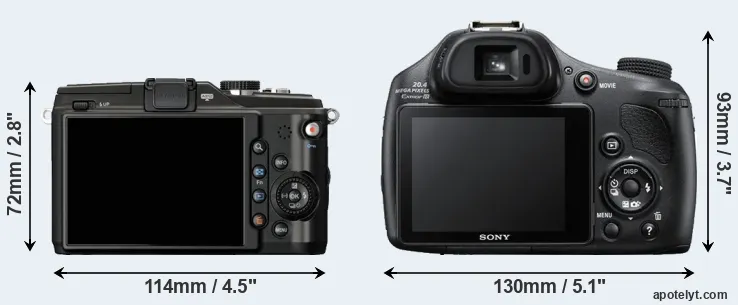 Comparison E-PL2 or HX400V rear
