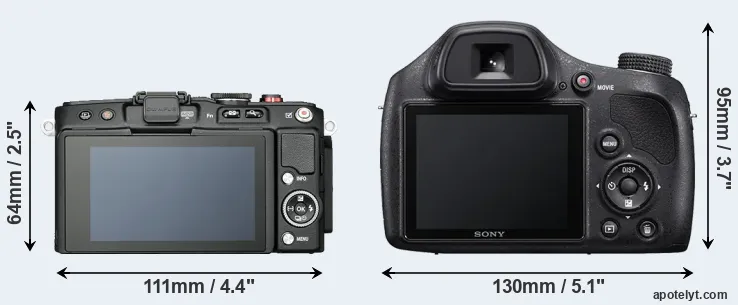 Comparison E-PL6 or H400 rear