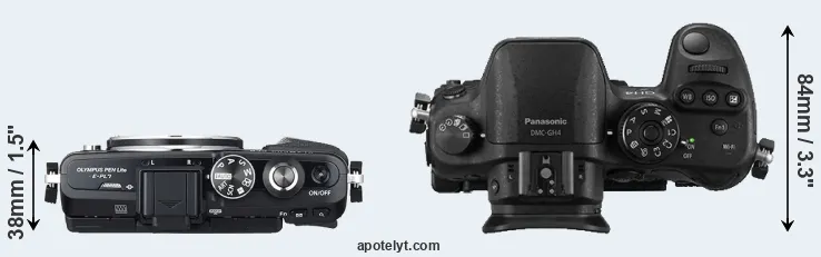 Compare E-PL7 versus GH4 top