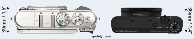 Compare E-PL9 versus RX100 top