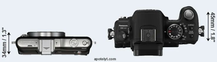 Compare E-PM1 versus G1 top