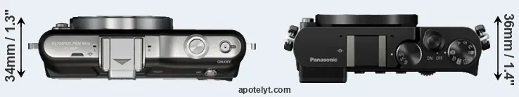 Compare E-PM1 versus GM5 top