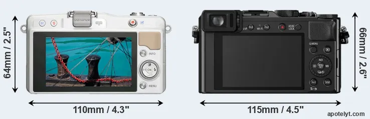 Comparison E-PM2 or LX100 rear