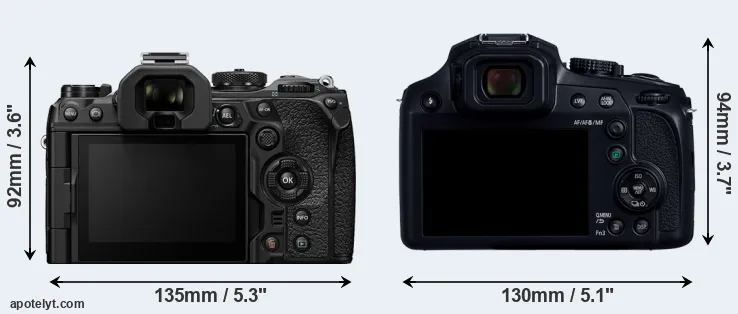 Comparison OM-1 or FZ82D rear