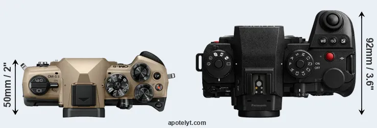Compare OM-5 II versus S1 II top