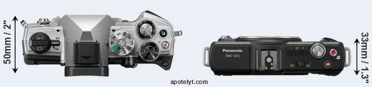 Compare OM-5 versus GF2 top