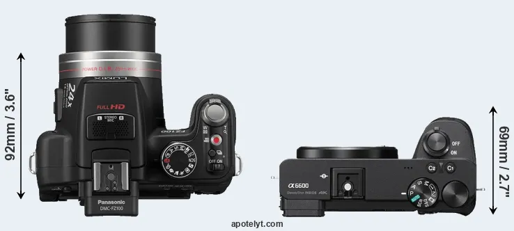 Compare FZ100 versus A6600 top