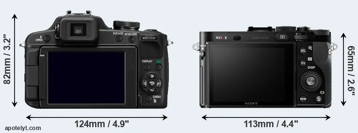 Comparison FZ100 or RX1R II rear