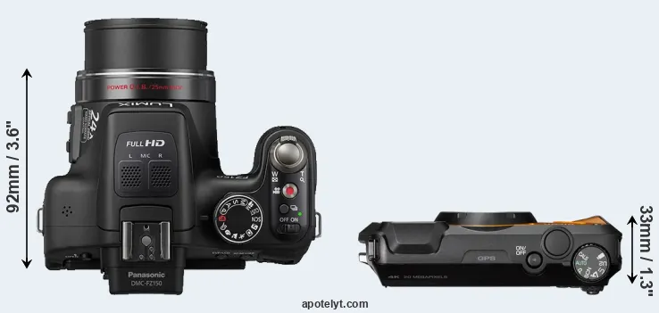 Compare FZ150 versus WG-6 top
