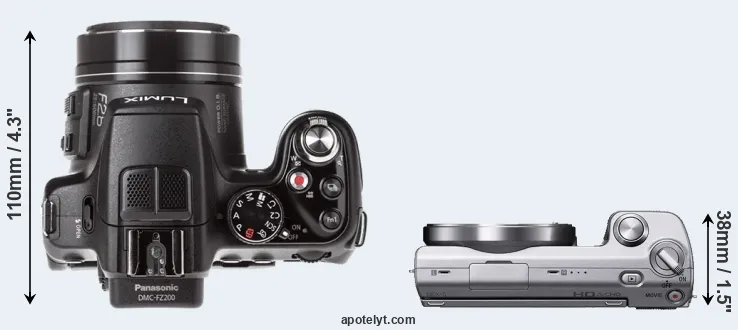 Compare FZ200 versus NEX-5 top