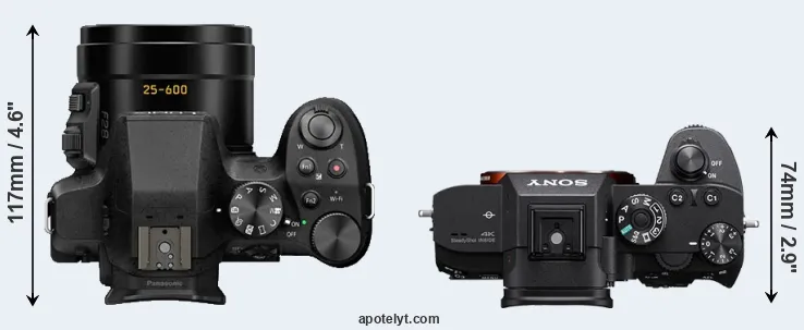 Compare FZ300 versus A7R III top