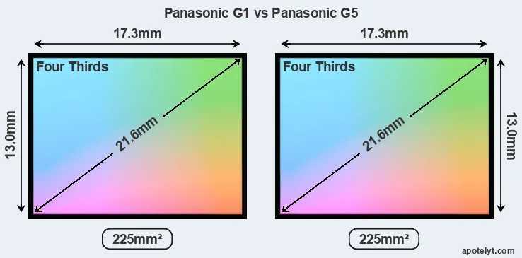 Panasonic G1 and Panasonic G5 sensor measures