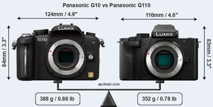 Size Panasonic G10 vs Panasonic G110