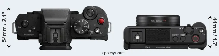 Compare G100 versus ZV-1 top