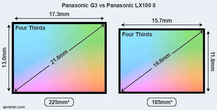 Panasonic G3 and Panasonic LX100 II sensor measures