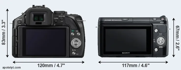 Comparison G5 or NEX-F3 rear