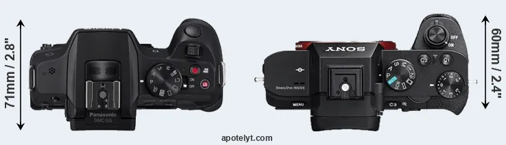 Compare G6 versus A7 II top