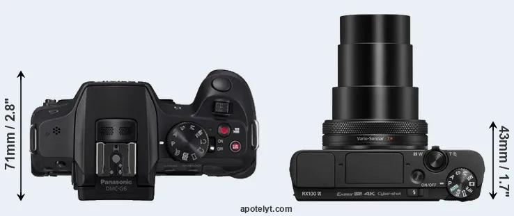 Compare G6 versus RX100 VI top