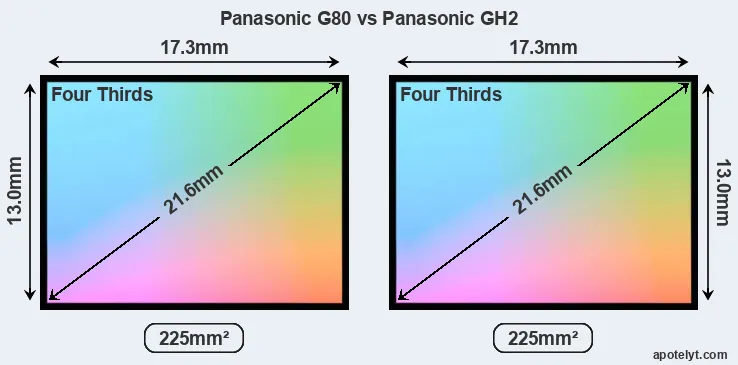 Panasonic G80 and Panasonic GH2 sensor measures
