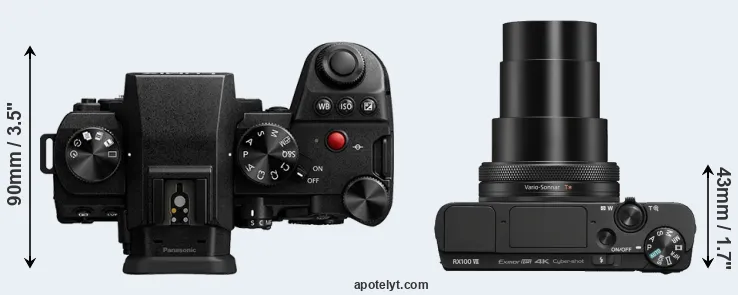 Compare G9 II versus RX100 VII top