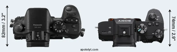 Compare GH3 versus A7 III top