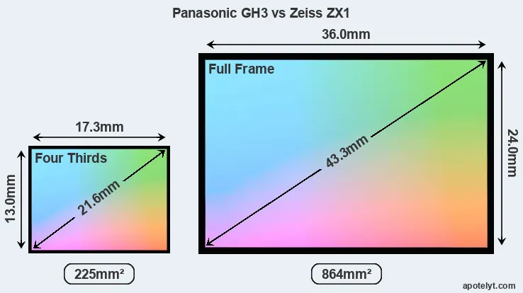 Panasonic GH3 and Zeiss ZX1 sensor measures