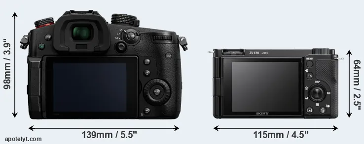 Comparison GH5 II or ZV-E10 rear