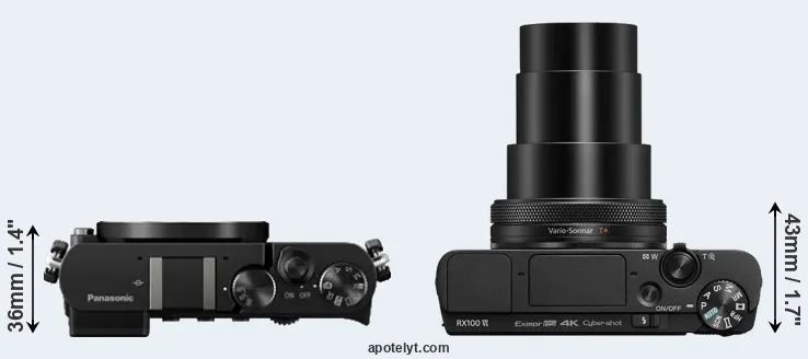 Compare GM5 versus RX100 VI top