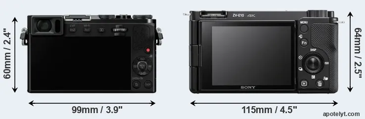 Comparison GM5 or ZV-E10 rear