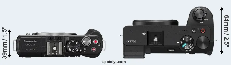 Compare GX1 versus A6700 top