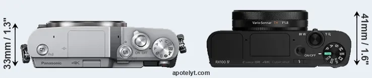 Compare GX800 versus RX100 IV top